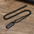 Stainless Steel Geometric Tire Pattern Pendant Necklace