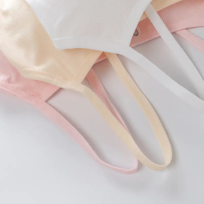 Comfortable Striped Wireless Bra for Students