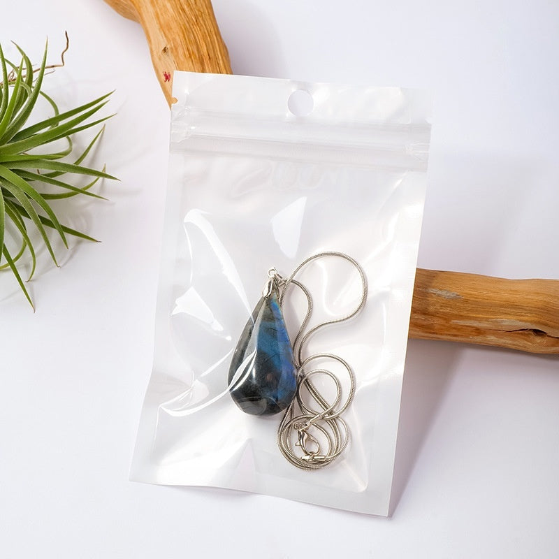 Natural Labradorite Crystal Pendant Jewelry Charm