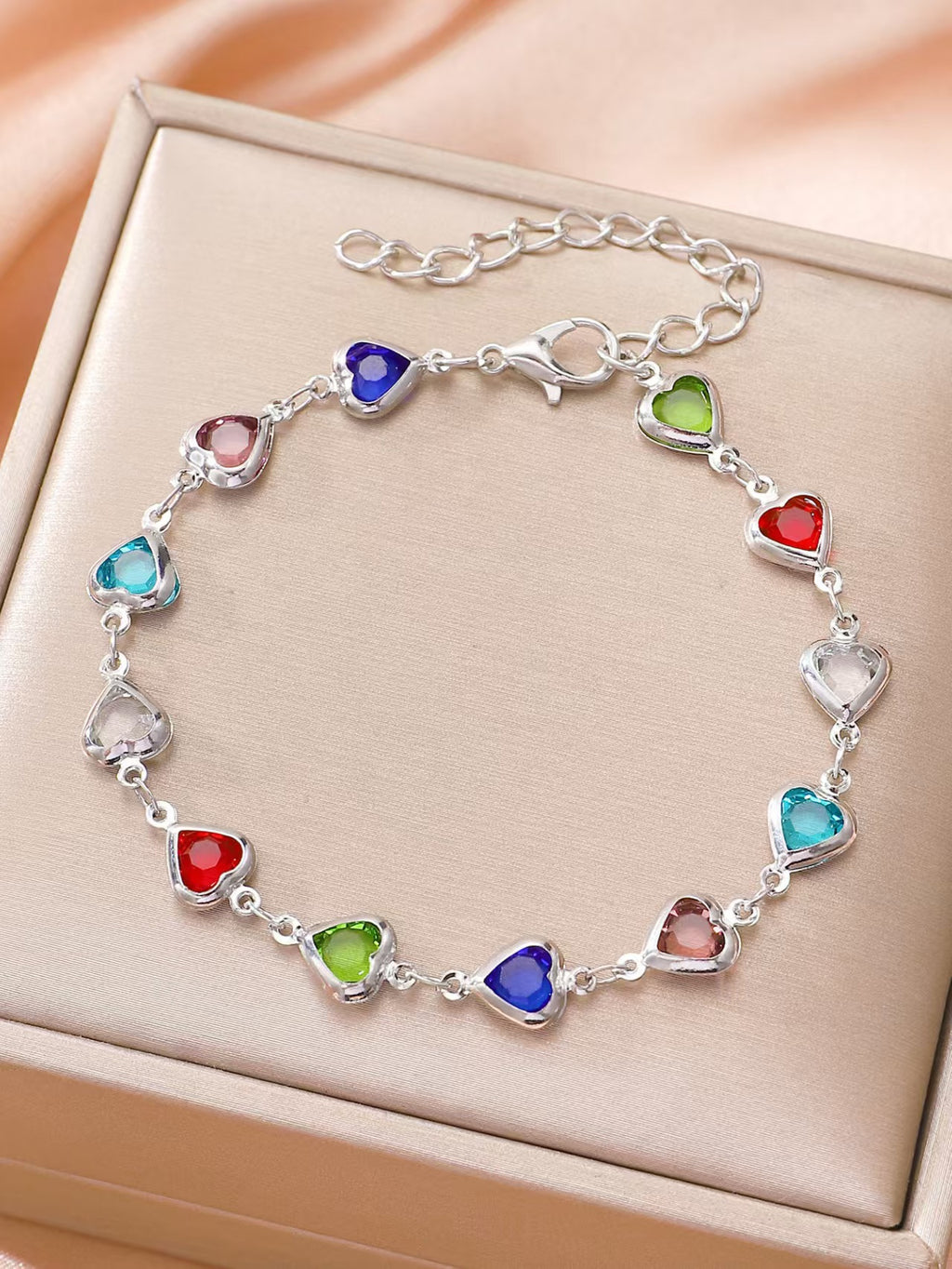 Dopamine Jewelry All-Match Colorful Heart-Shaped Bracelet For Women