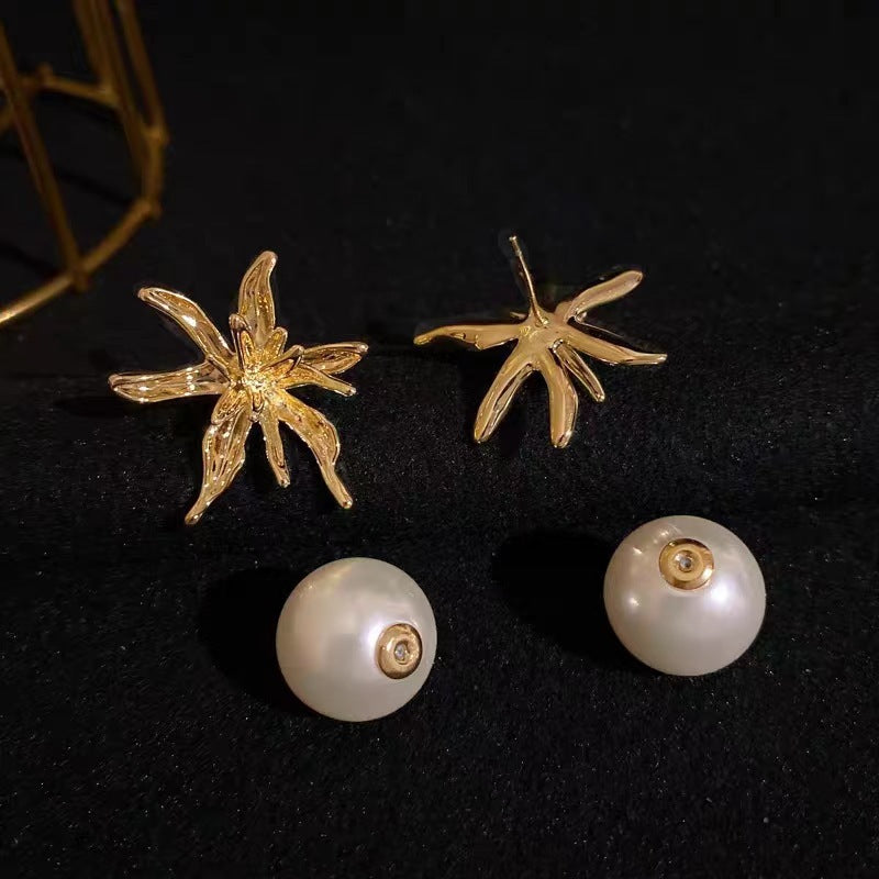 Womens Metal Flower Shaped Earrings