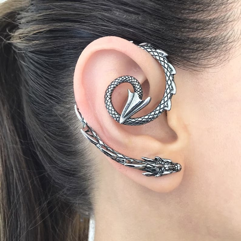 Womens Retro Woven Dragon Earrings