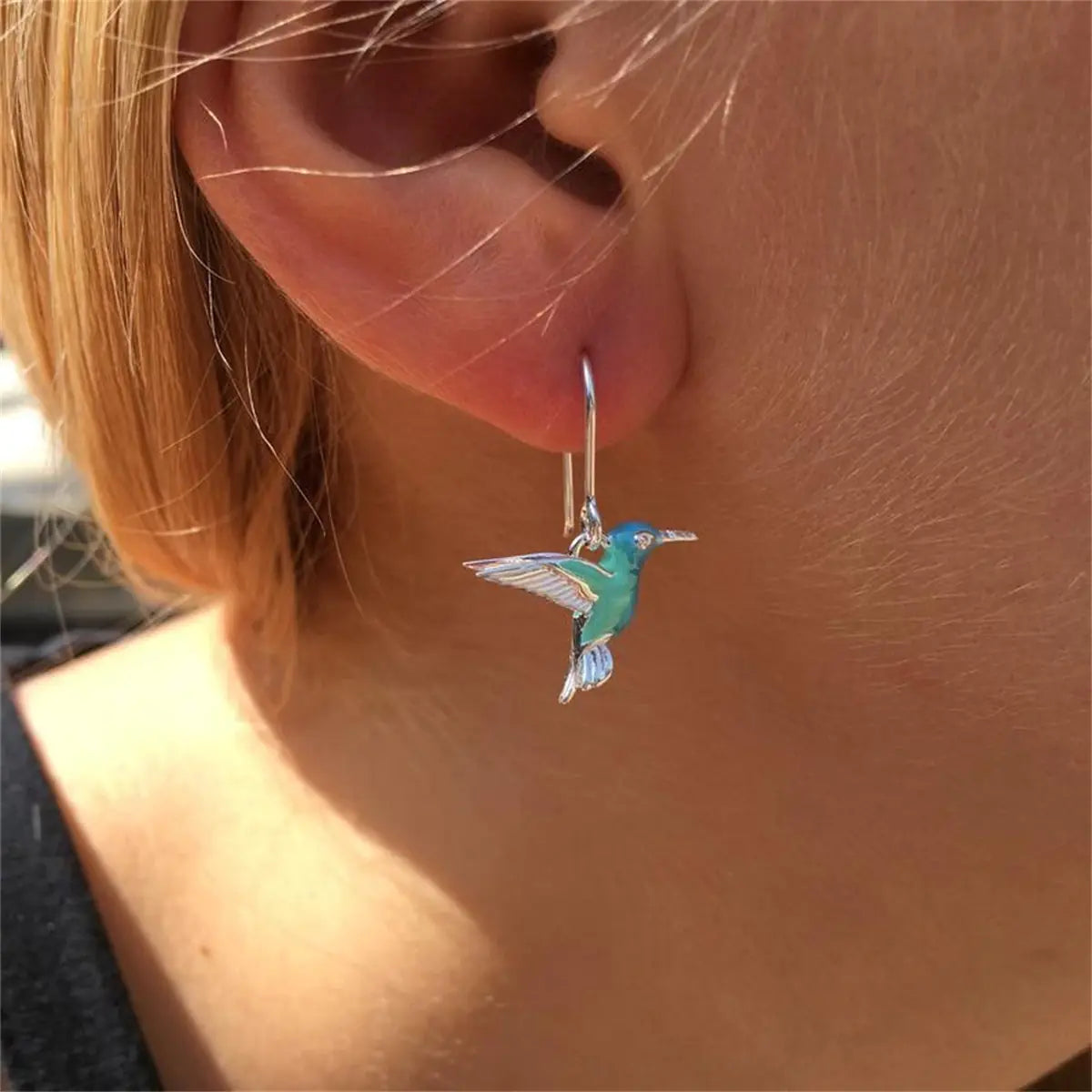 Fashion Vintage Blue Bird Earrings for Cross-Border Sale