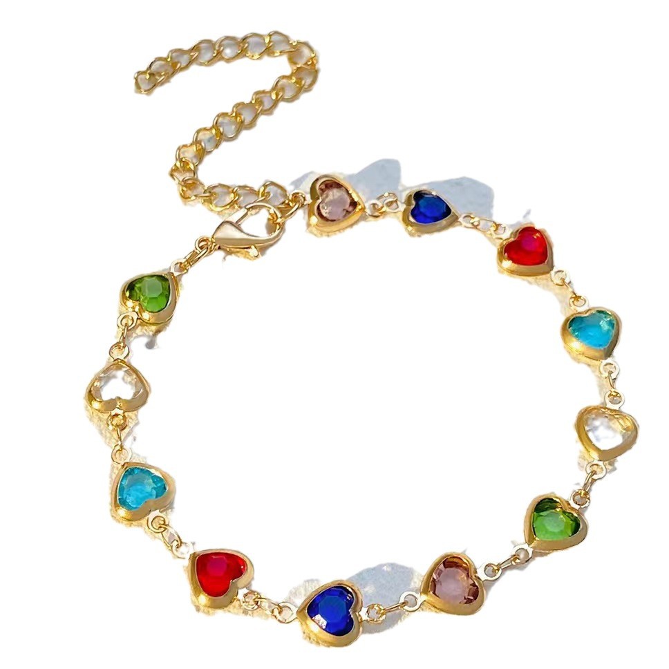 Dopamine Jewelry All-Match Colorful Heart-Shaped Bracelet For Women