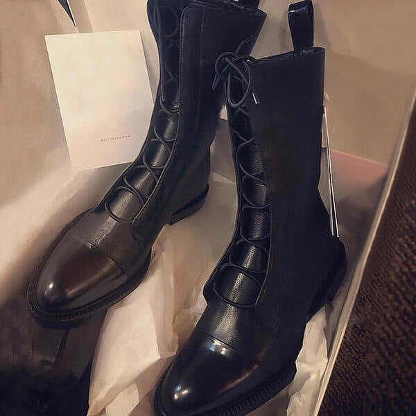 Womens High-top Fleece-lined Dr Martens-style Boots For Fall And Winter