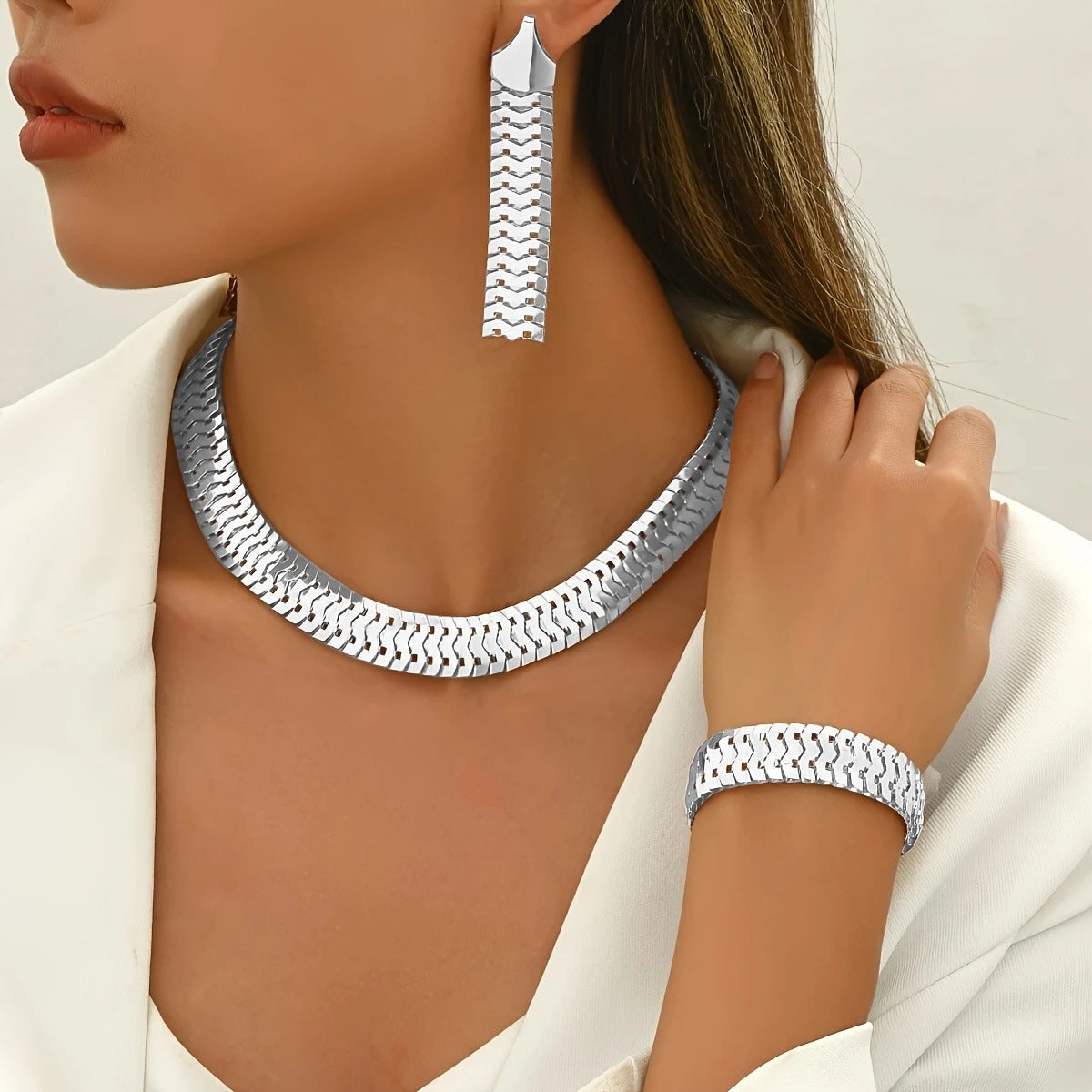 Wheat Ear Bracelet Necklace Earring Set