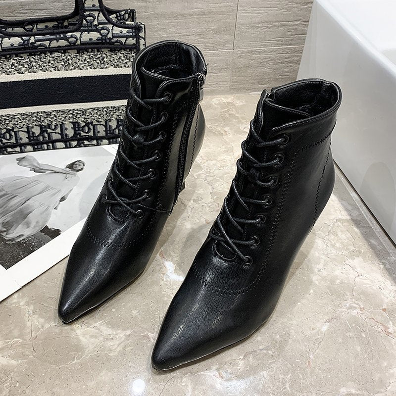 Womens Versatile Fashionable Pointed-toe Stiletto Boots