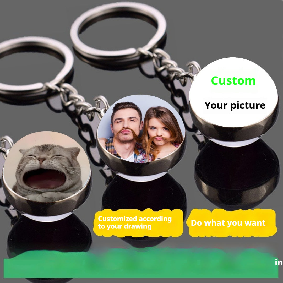 Custom Glass Ball Keychain 20mm
