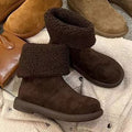 Womens Casual Warm Mid-calf Boots With Cotton Lining