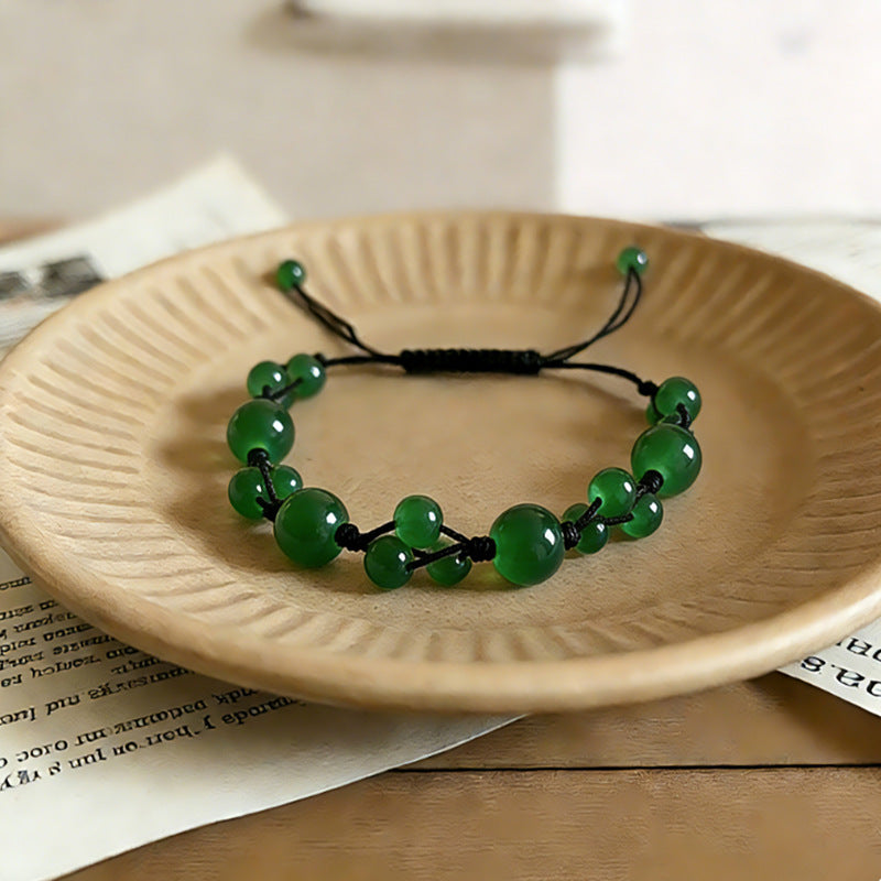 6mm Crystal Braided Cord Beaded Bracelet