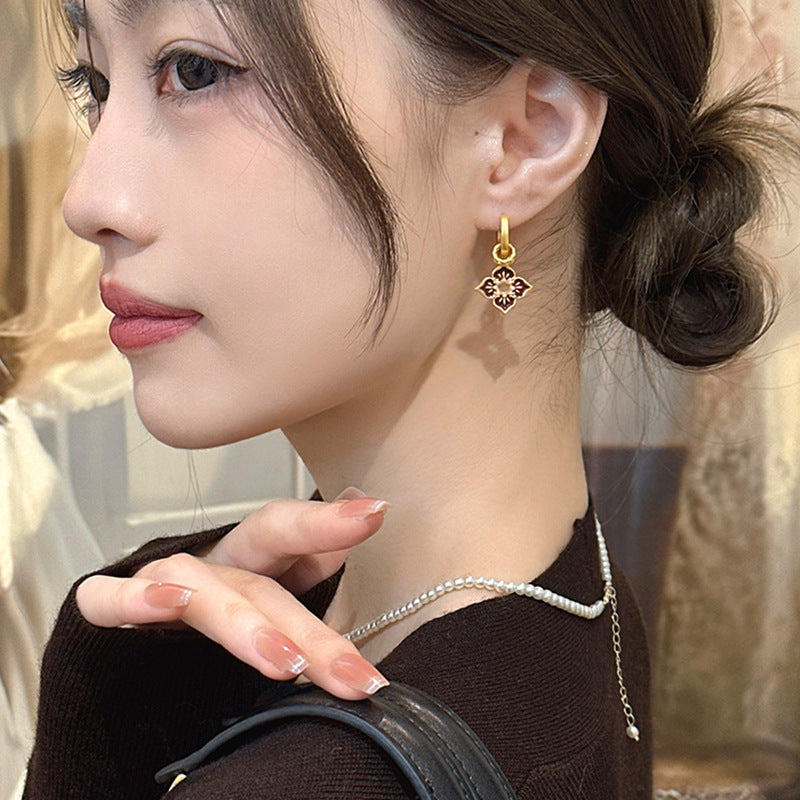 New Chinese-style Vintage Enamel-painted Earrings For Women