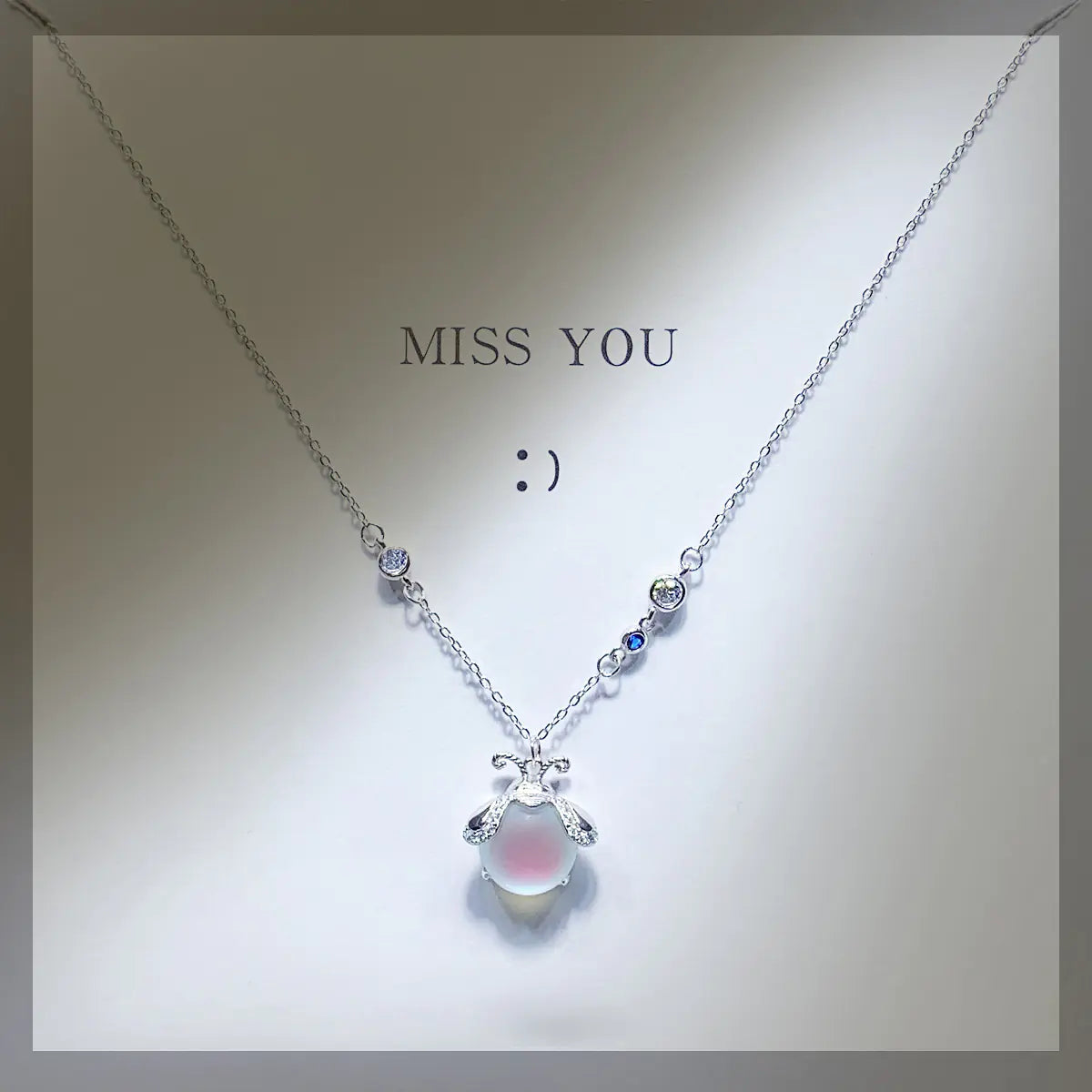 Aurora Firefly Necklace with Moonstone Design