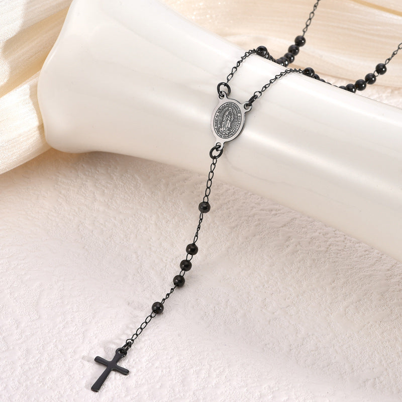 Retro Collarbone-length Necklace With A Stainless Steel Cross