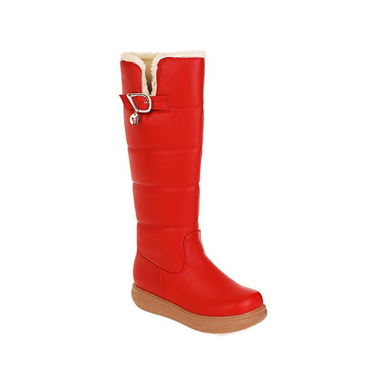 Womens Fleece-Lined Solid-Color Minimalist High Boots