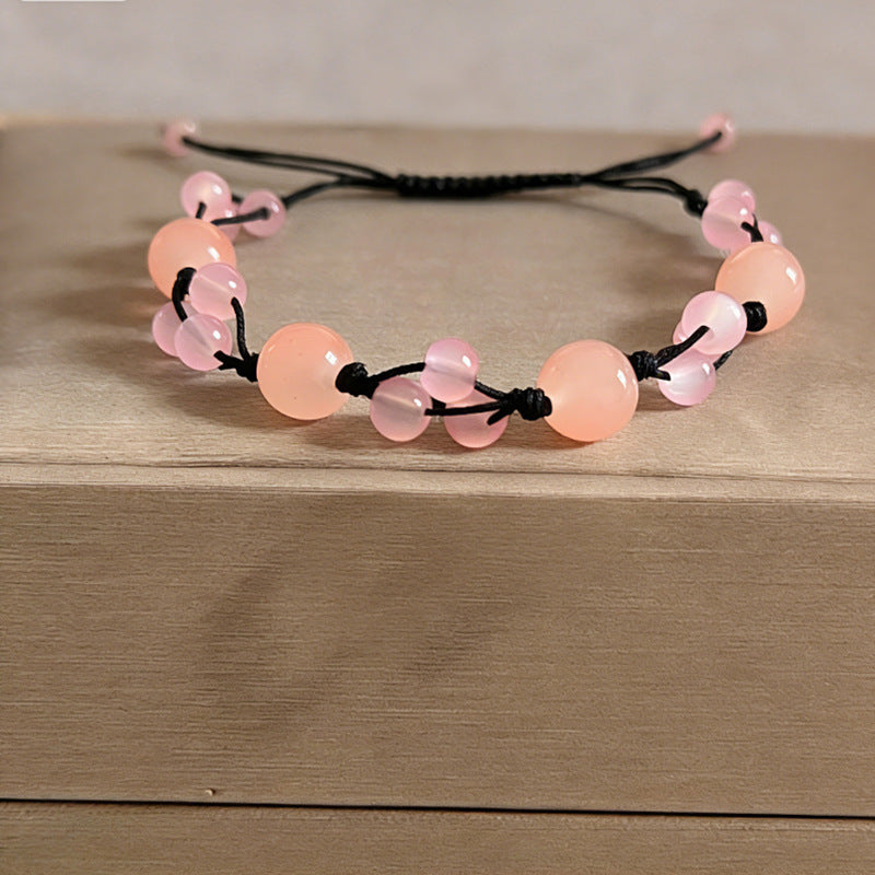 6mm Crystal Braided Cord Beaded Bracelet