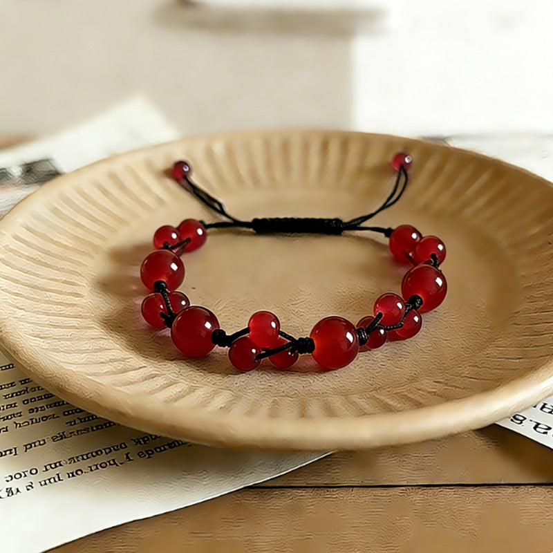 6mm Crystal Braided Cord Beaded Bracelet