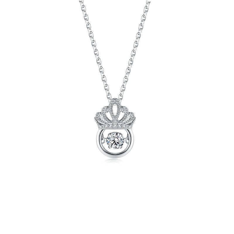 S925 Sterling Silver Crown Delicate Necklace For Women