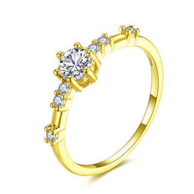 14K Gold-plated With 7 Tiny Diamonds  Fresh And Minimalist Japanese Style