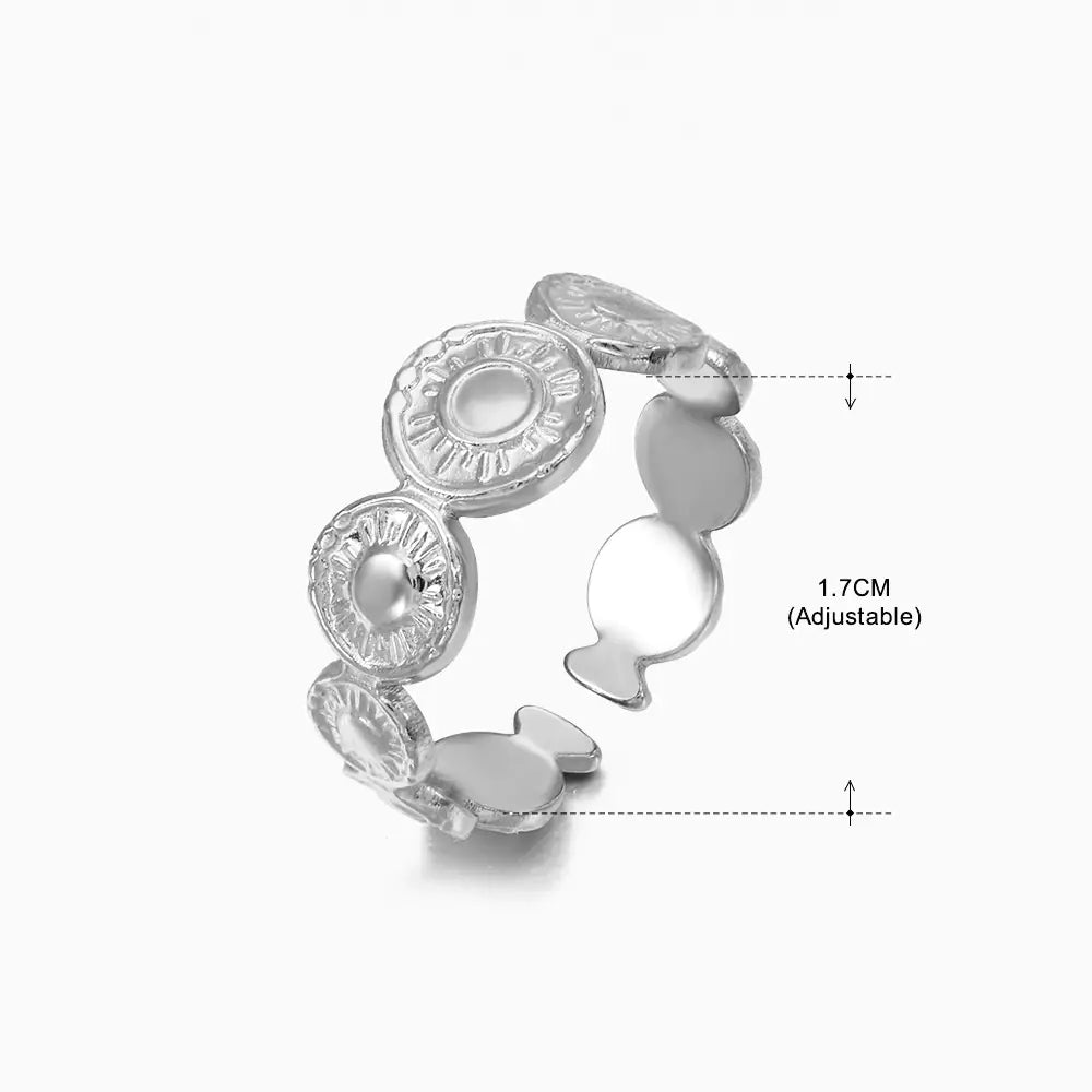 Fashionable 18K Gold-Plated Adjustable Steel Ring