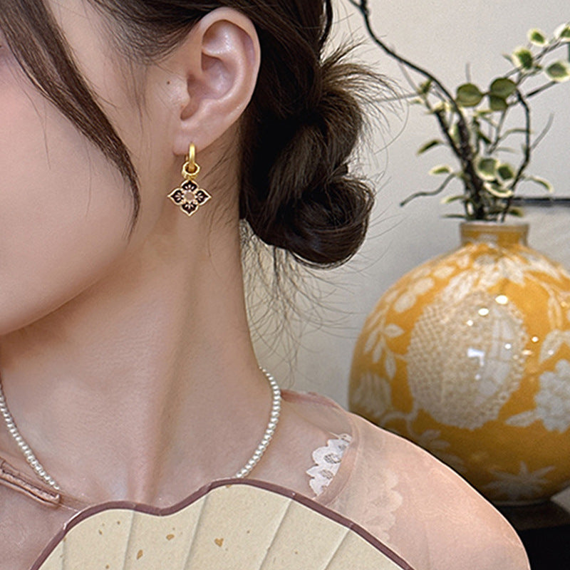 New Chinese-style Vintage Enamel-painted Earrings For Women