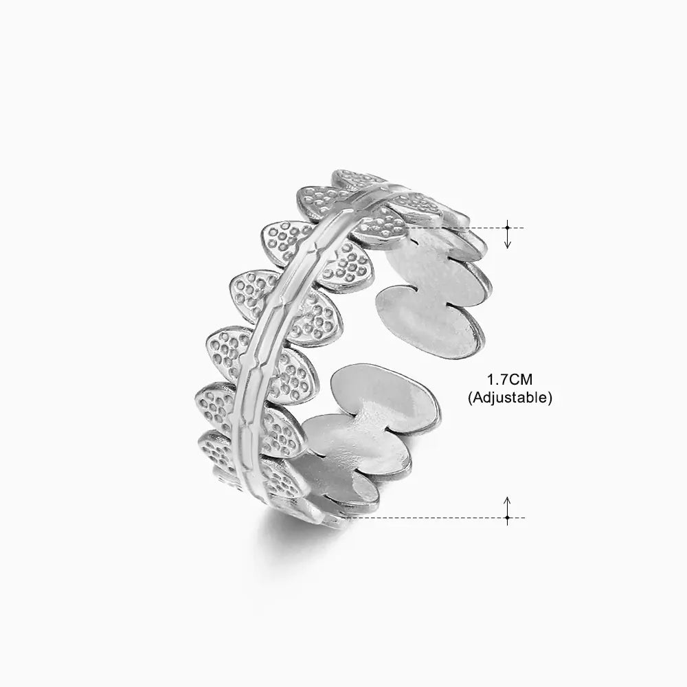 Fashionable 18K Gold-Plated Adjustable Steel Ring