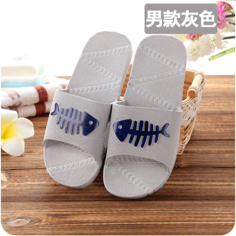 Non-Slip Fish Design Couples Slippers for Home Use