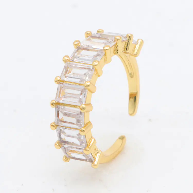 Korean Style Ins Zircon Adjustable Ring with Chic Design