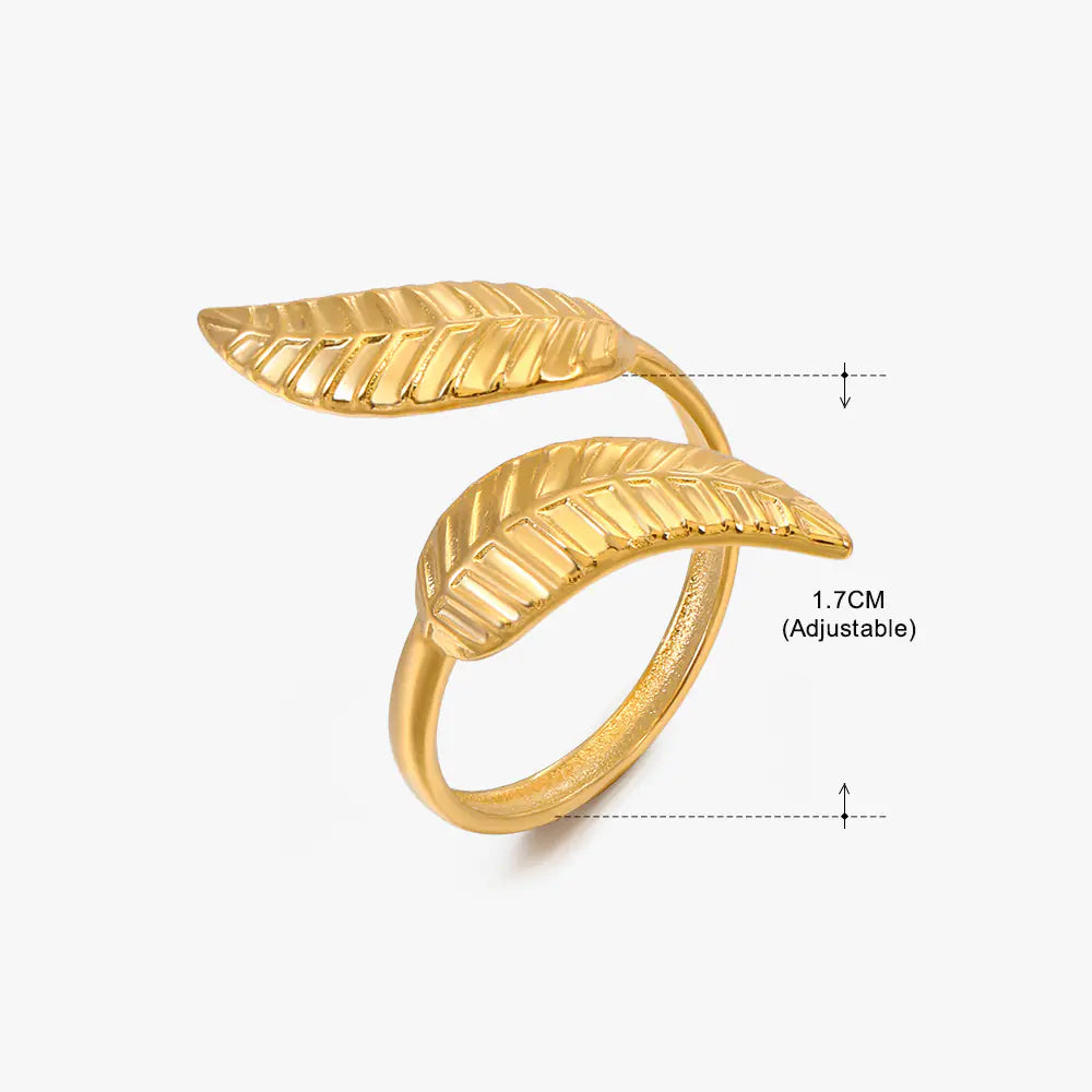 Fashionable 18K Gold-Plated Adjustable Steel Ring