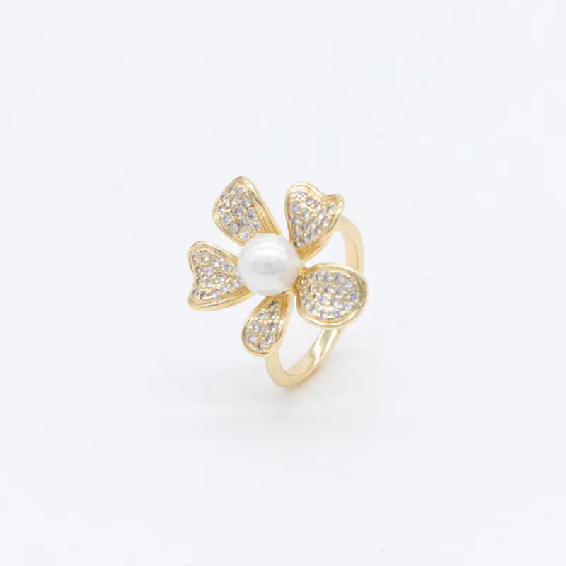 Korean Style Ins Zircon Adjustable Ring with Chic Design
