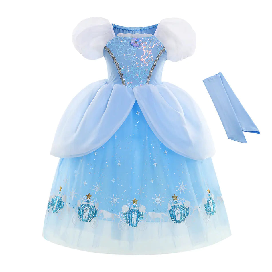 Cinderella Halloween Dress for Kids - Cotton Tulle Skirt