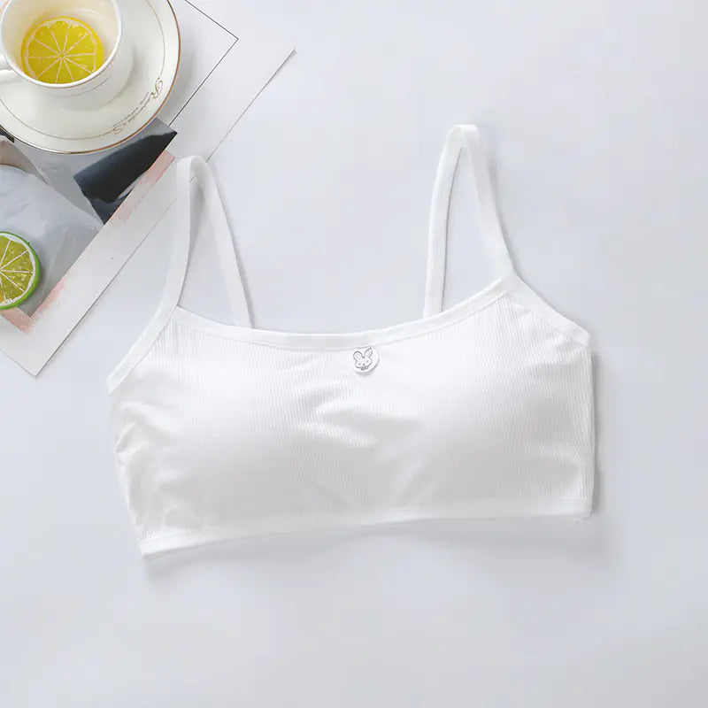 Comfortable Striped Wireless Bra for Students