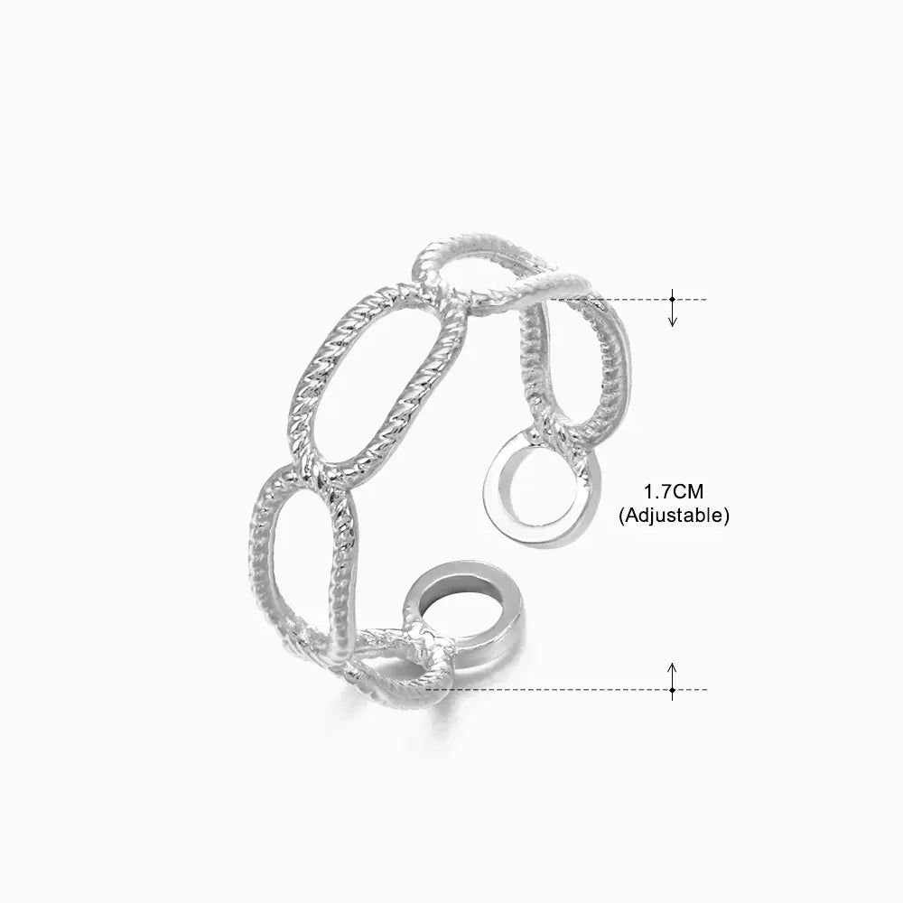 Fashionable 18K Gold-Plated Adjustable Steel Ring