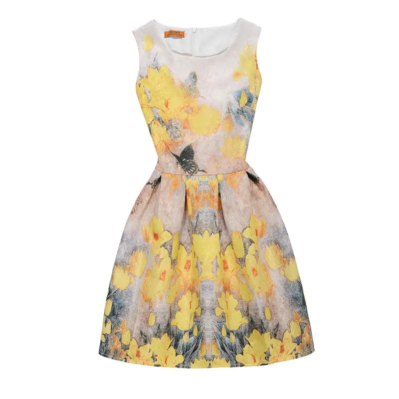 Girls' Summer Dress 2017 - Printed A-Line Style