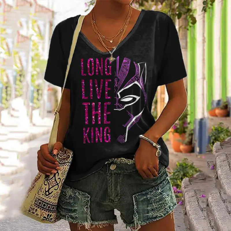 3D Printed Summer V-Neck T-Shirt for Men