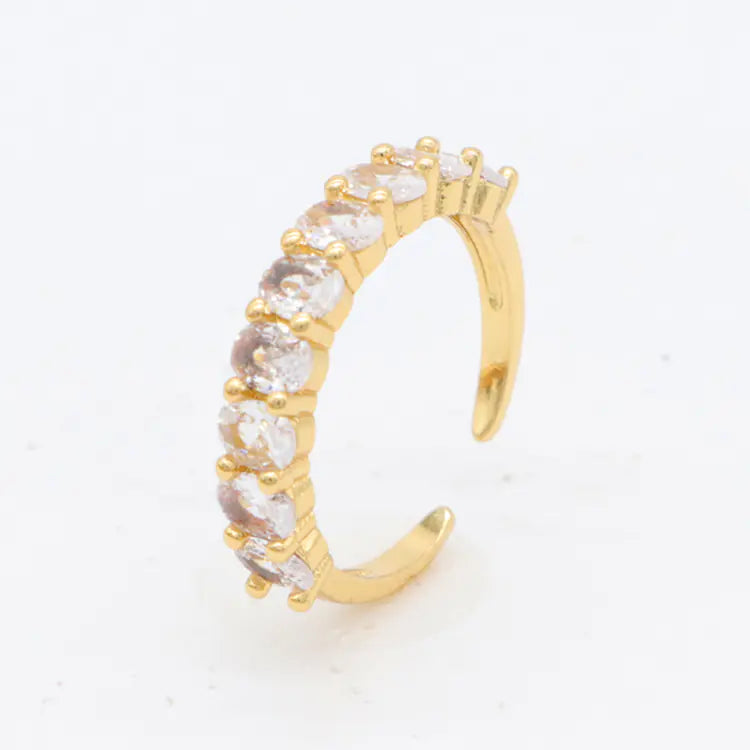 Korean Style Ins Zircon Adjustable Ring with Chic Design