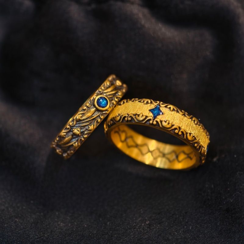 Light-luxury Versatile Sweet-cool Style Vintage Distressed Sea-wave Ring For Women