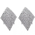 Full-Crystal Geometric Rhombus Stud Earrings For Women