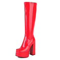 Womens Chunky-heel High-heeled Boots With Thick Soles