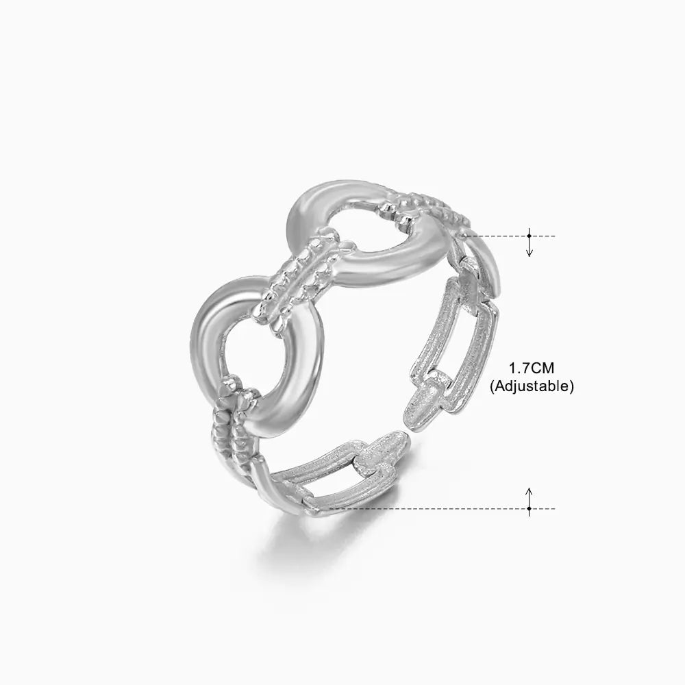 Fashionable 18K Gold-Plated Adjustable Steel Ring