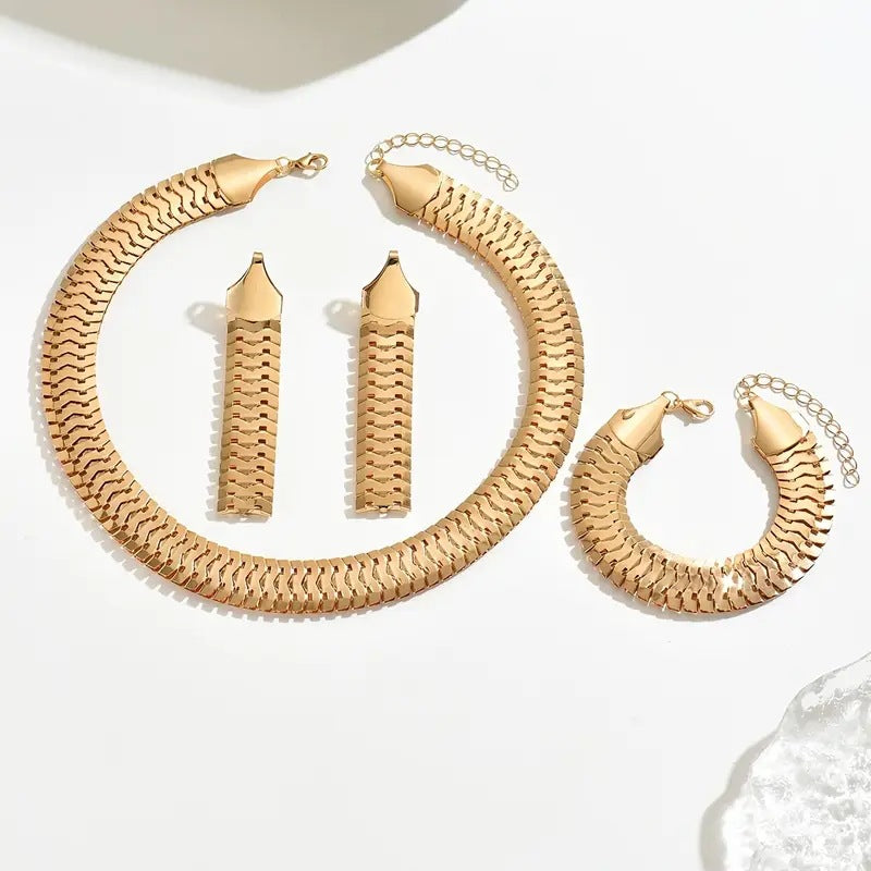 Wheat Ear Bracelet Necklace Earring Set