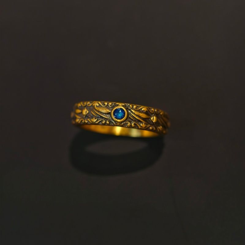 Light-luxury Versatile Sweet-cool Style Vintage Distressed Sea-wave Ring For Women