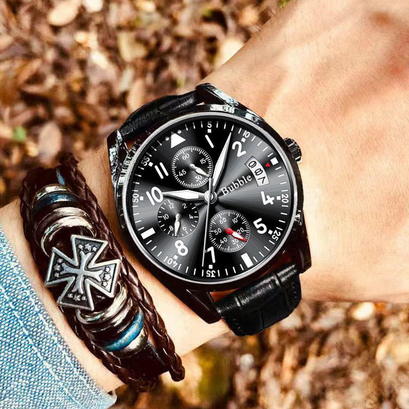 Fully Automatic Quartz Luminous Waterproof Digital Six-Hand Mens Watch