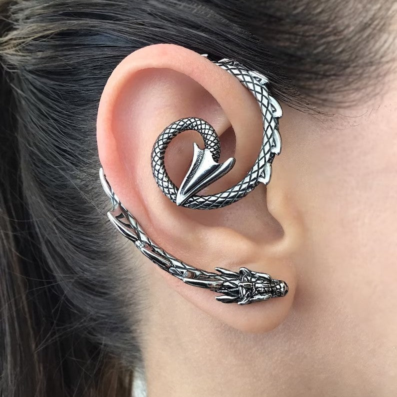 Womens Retro Woven Dragon Earrings