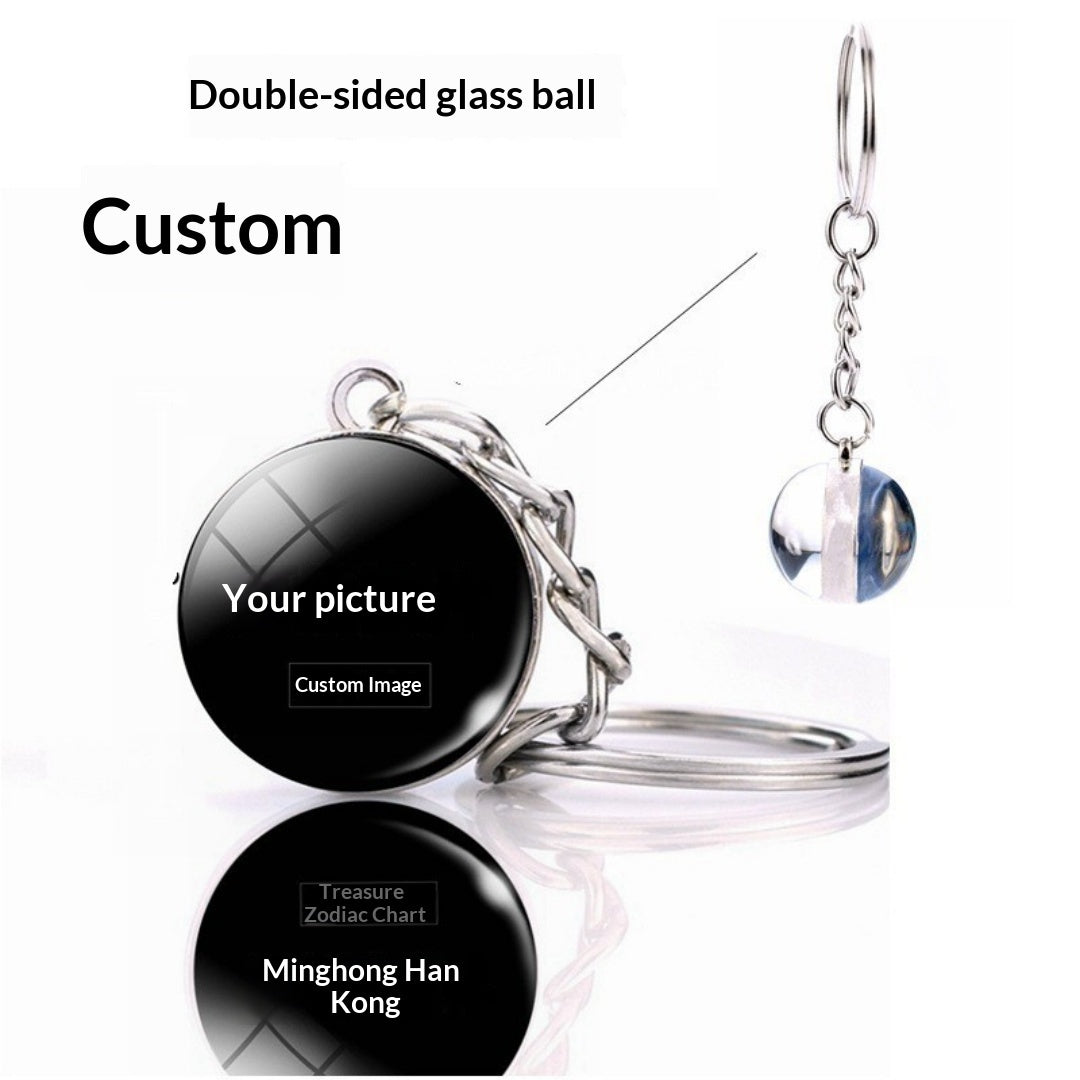 Custom Glass Ball Keychain 20mm
