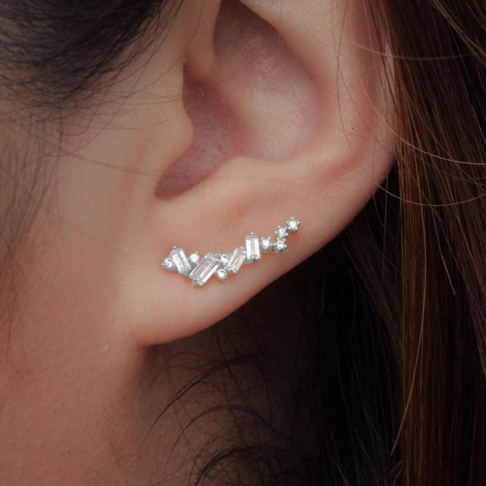 Ultra-shiny Zircon Stud Earrings For Women Korean-style Elegant Look