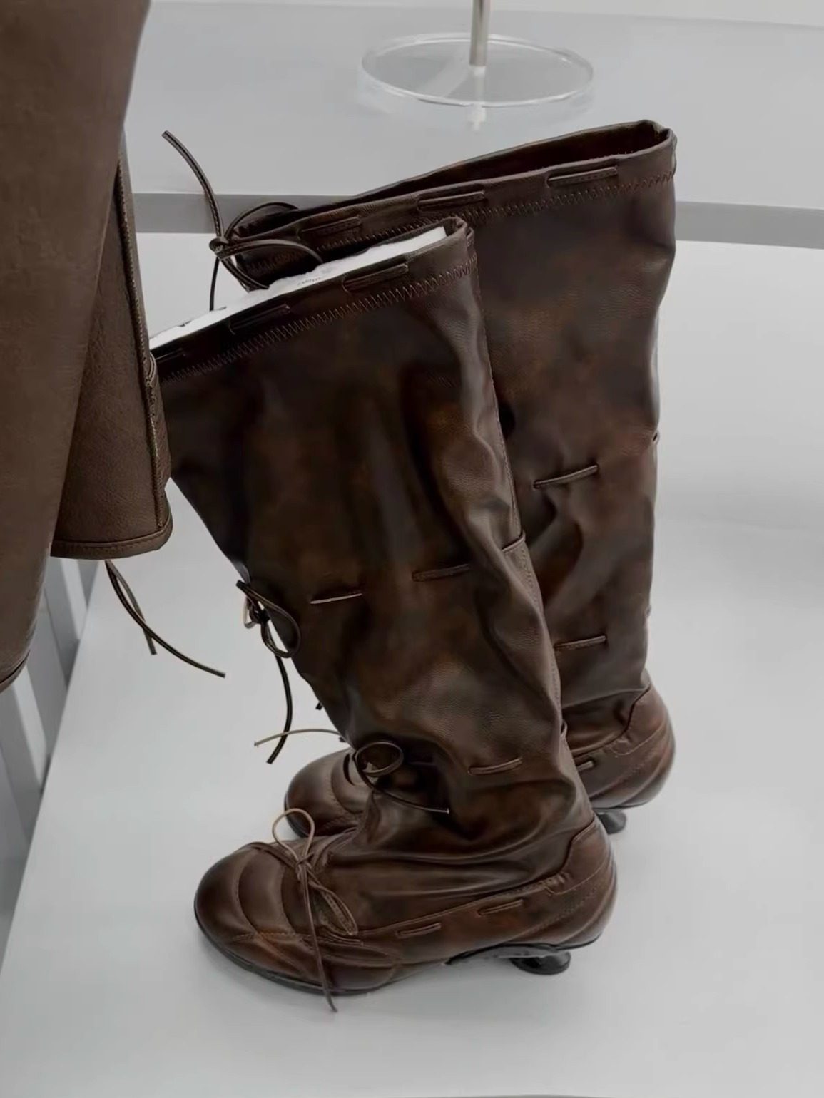 Retro Petite High Heel Ballet Thigh-High Fashion Boots With Bow Tie Straps