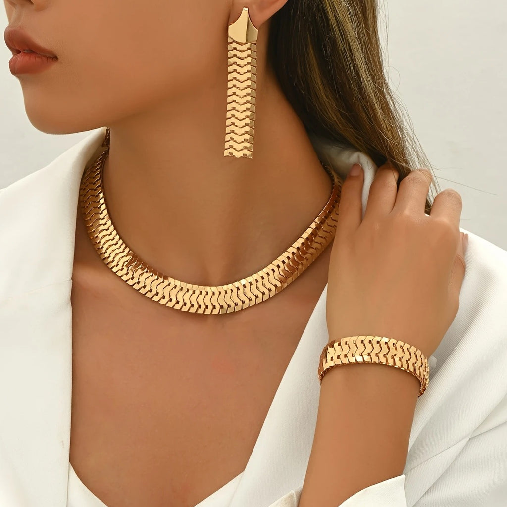 Wheat Ear Bracelet Necklace Earring Set