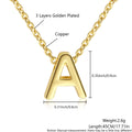 Gold-Plated Copper Necklace With 26 Uppercase English Letters Finely Polished Perforated Pendant On An Exquisite Chain