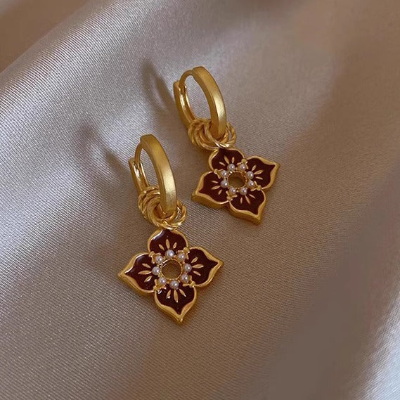 New Chinese-style Vintage Enamel-painted Earrings For Women