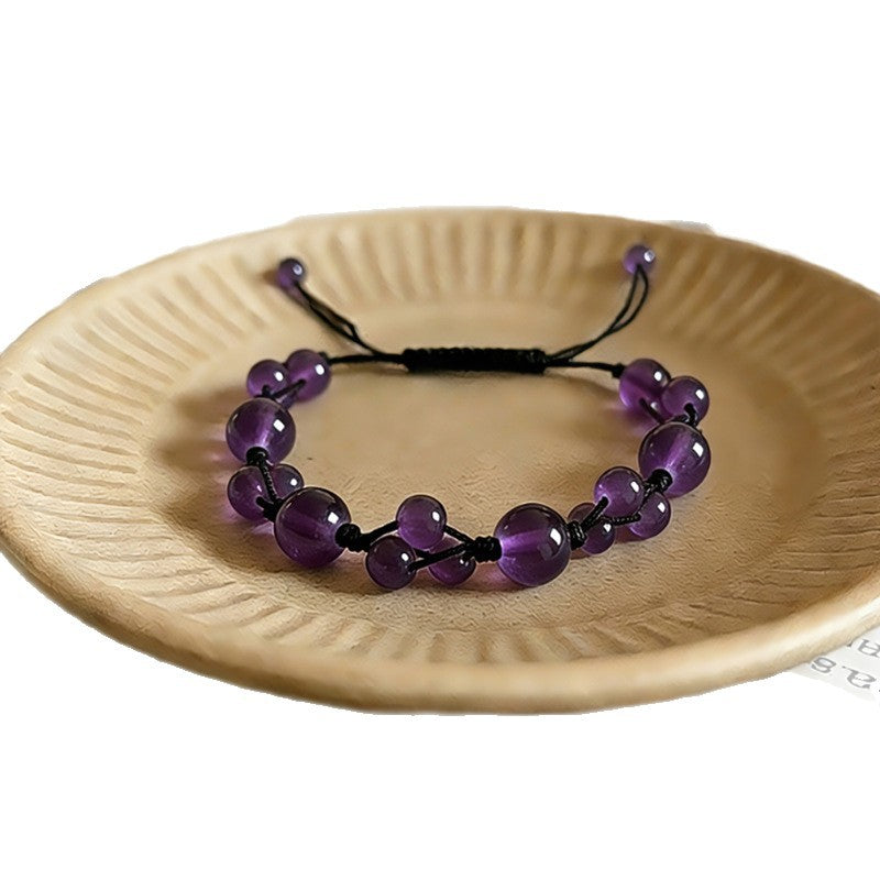 6mm Crystal Braided Cord Beaded Bracelet